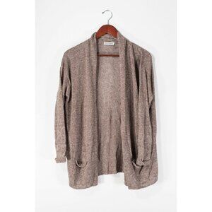 Bruno Manetti Women's Size 44 Medium Brown Cardigan Sweater Knit Linen Blend Top